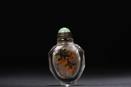 An Exquisite Crystal Orange Pattern Snuff Bottle
