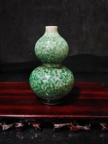 A Rare Jade-green Glaze Gourd-Shaped Vase