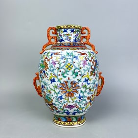 A Rare  Doucai with Gold Traced Lotus Pattern Vase