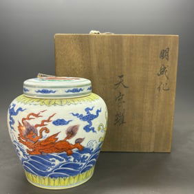 A Rare Doucai Sea Water and Walrus Pattern Tianzi Jar