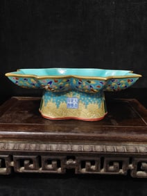 A Rare Enamel Bogu Pattern Plate