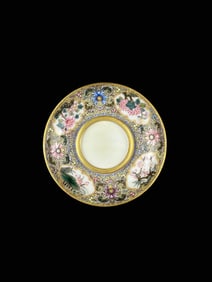 Enamel Outline in gold Figure Pattern Ganoderma Covered Jar