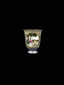 Enamel Outline in gold Figure Pattern Cup