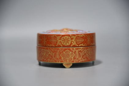 A Rare Enamel Color Interlocking Lotus Flower Pattern Dragon Cup