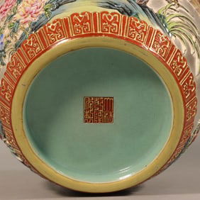 A Rare Enamel Color Interlocking Lotus Flower Pattern Tripod Incense Burner