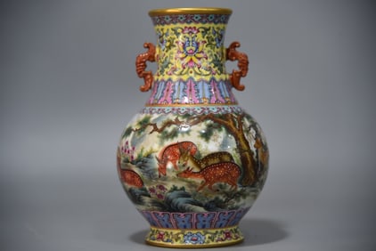 A Rare Iron Red Gilded Hollowed-out Dragon Pattern Pot