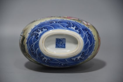 A Rare Carved Hollowed-out Gilded Enamel Color Three-Tube Moon-Holding Vase