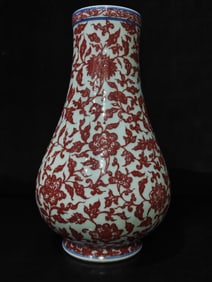 A Rare Underglaze-Red Lotus Pattern Vase