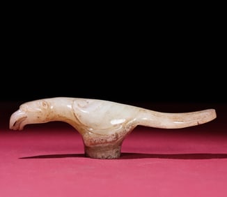 An Exquisite White Jade Bird Ornament