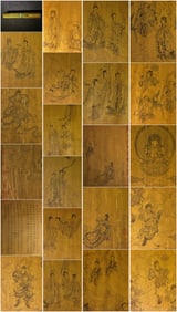 A Chinese Hand Scroll Ink Painting of Marici on Silk,Zheng Zhong