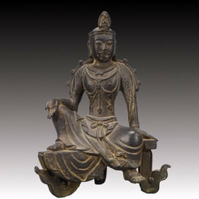 A Solemn Bronze Statue of Amitayus