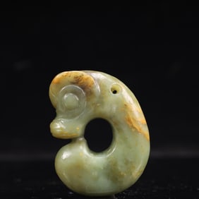 An Archaic Hongshan Culture Greenish Jade Pendant