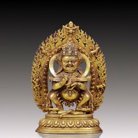 A Solemn Gilt Bronze Statue of Vajra