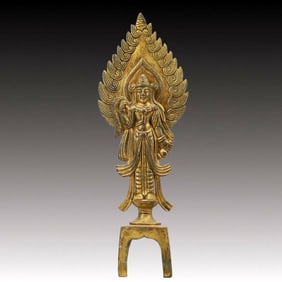 A Solemn Gilt Bronze Statue of Bodhisattva