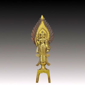 A Solemn Gilt Bronze Buddha Statue