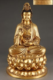 A Huge Gilt Bronze Statue of Avalokitesvara