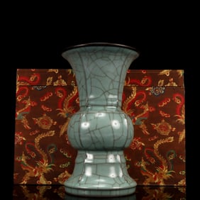 An Exquisite Sky Blue Glazed Vase,with an Imperial Poem by Emperor Qianlong