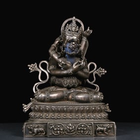 A Rare Silver Statue of Chakrasamvara
