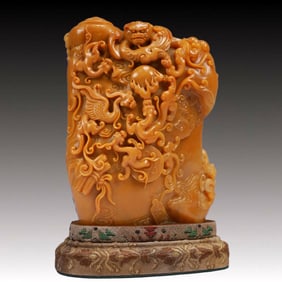 An Exquisite Tianhuang Stone Auspicious Cloud and Dragon Pattern Seal