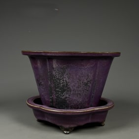 An Exquisite Jun Yao Purplish Glazed Flowerpot