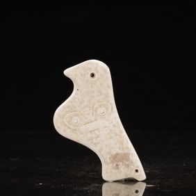 An Archaic Hongshan Culture White chicken bones Jade Bird Pendant
