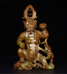 A Rare Yellow Jade Beast Ornament