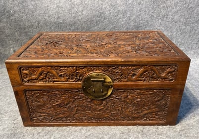 An Exquisite Huanghuali wood Dragon Pattern Box