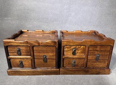 A Pair of Exquisite huali wood Boxes