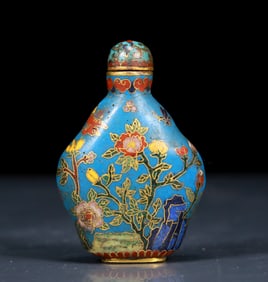 An Exquisite Cloisonne Flower and Bird Pattern Snuff Bottle