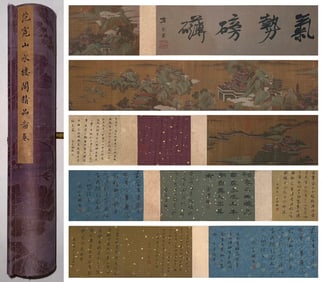 A Chinese Hand Scroll Ink Painting of Landscape on Paper,Fan Kuan
