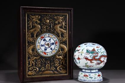 An Exquisite Doucai Auspicious Cloud and Dragon Pattern Censer