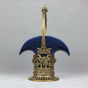 A Rare Ji Blue Glazed Inlaid Bronze Ornament