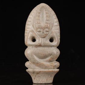An Archaic Hongshan Culture Gaogu Jade Figure Ornament