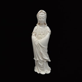 A Rare Blance-De-Chine Statue of Avalokitesvara