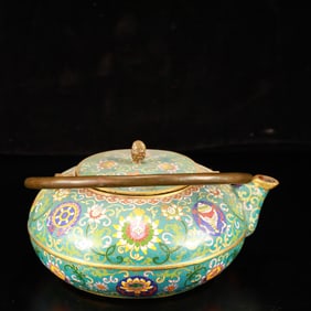 An Exquisite Cloisonne Eight Treasures Pattern Ewer