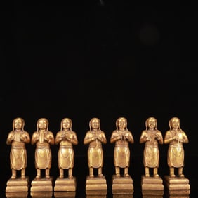 A Set of Fine Gilt Bronze Figure Ornaments
