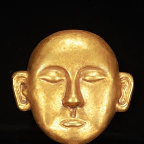 An Exquisite Gilt Bronze Figure Mask