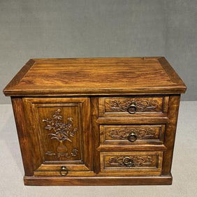 An Exquisite Huali Wood Flower Pattern Cabinet