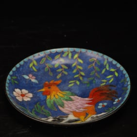 An Ecmxquisite Cloisonne Fish Pattern Plate