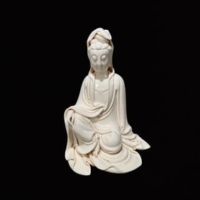 A Rare Blance-De-Chine Statue of Avalokitesvara