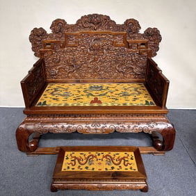 An Exquisite Huali Wood Throne
