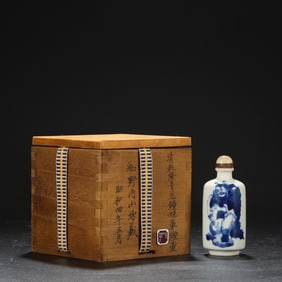 An Exquisite Blue and White Figure Pattern Snuff Bottle