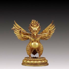A Solemn Gilt Bronze Statue of Vajra