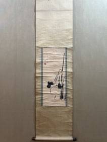 A Chinese Vertical Scroll Ink Painting of Flower and Bird on Paper,Bada Shanren