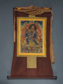 A Rare Brocade Painted Color Statue of Yamantaka Tangka