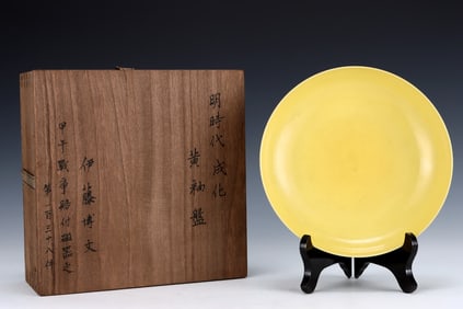 An Exquisite Yellow Glazed Plate