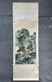 A Chinese Vertical Scroll Ink Painting of Landscape on Paper,Xie Zhiliu