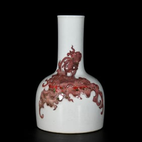An Exquisite Underglaze-Red Phoenix Pattern Vase