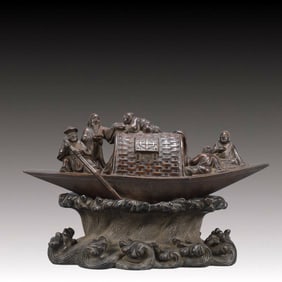 A Exquisite Zitanwood Boat Ornament