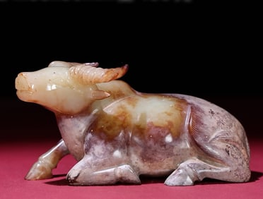 An Exquisite White Jade Buffalo Ornament